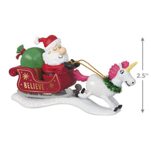 Load image into Gallery viewer, Just Believe Santa With Unicorn Ornament
