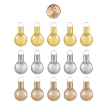 Load image into Gallery viewer, Mini Elegant Gold, Champagne and Silver Glass Ornaments, Set of 15
