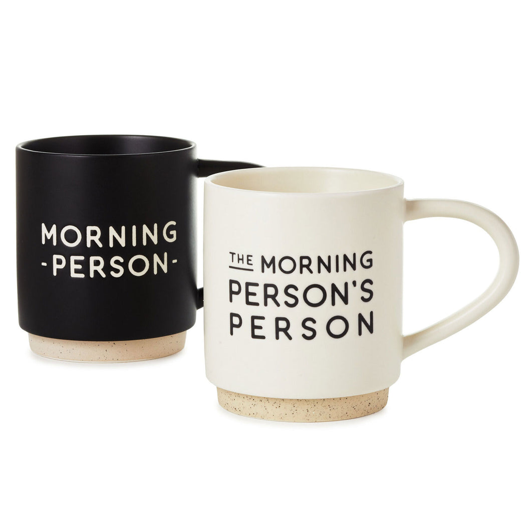 Morning Person Stacking Mugs, Set of 2