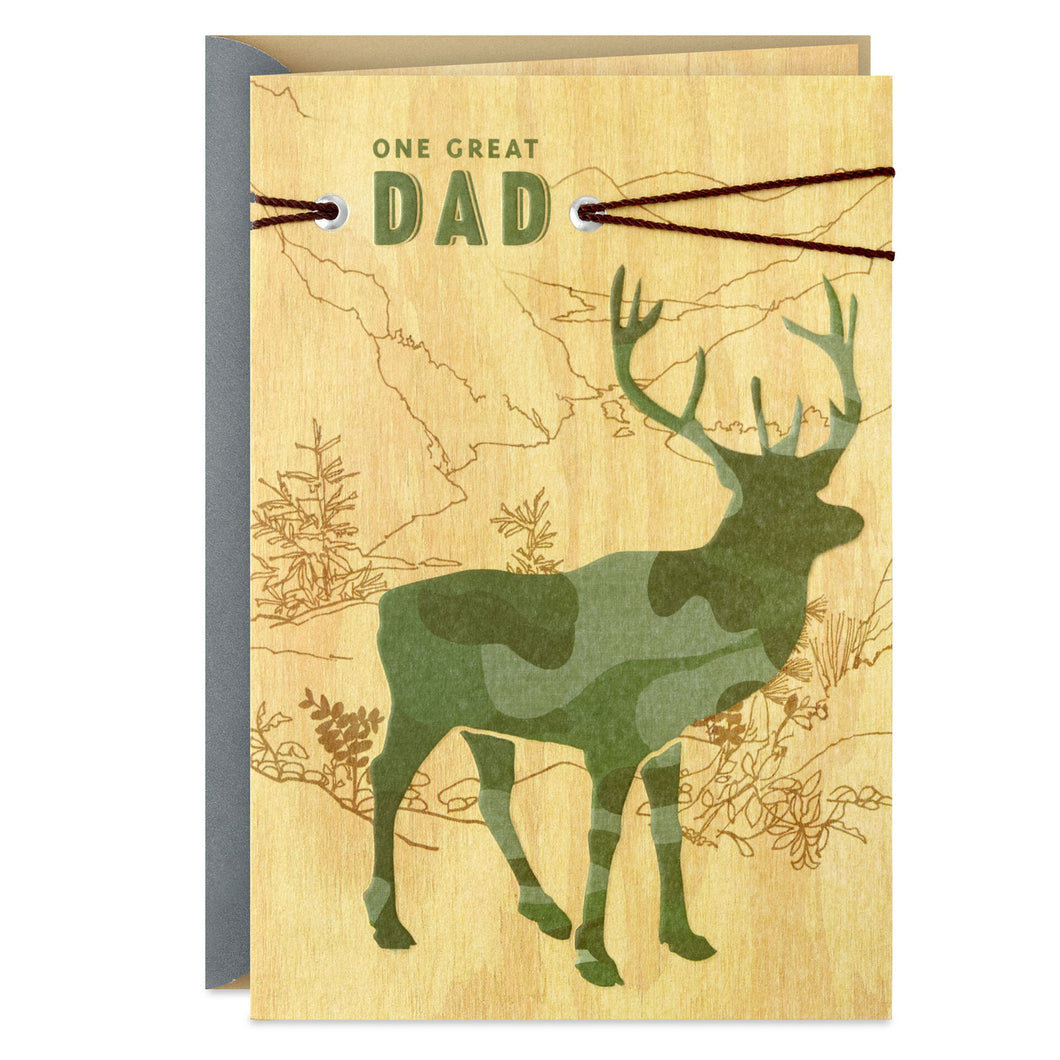 One Great Dad Camo Deer Father's Day Card