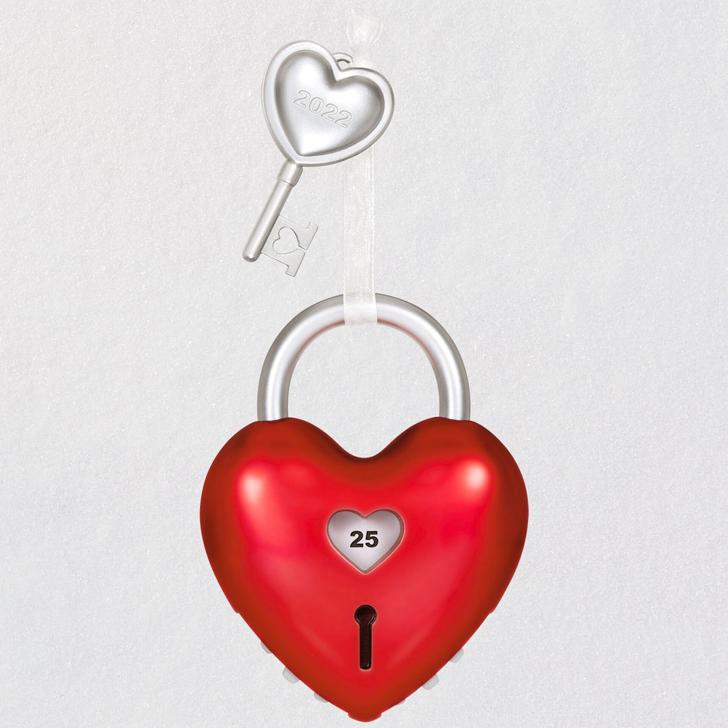Our Anniversary Lock and Key 2022 Metal Ornament