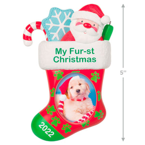 Pet's Fur-st Christmas Stocking 2022 Photo Frame Ornament