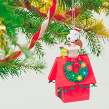 Load image into Gallery viewer, The Peanuts® Gang Up On the Housetop Musical Ornament With Light
