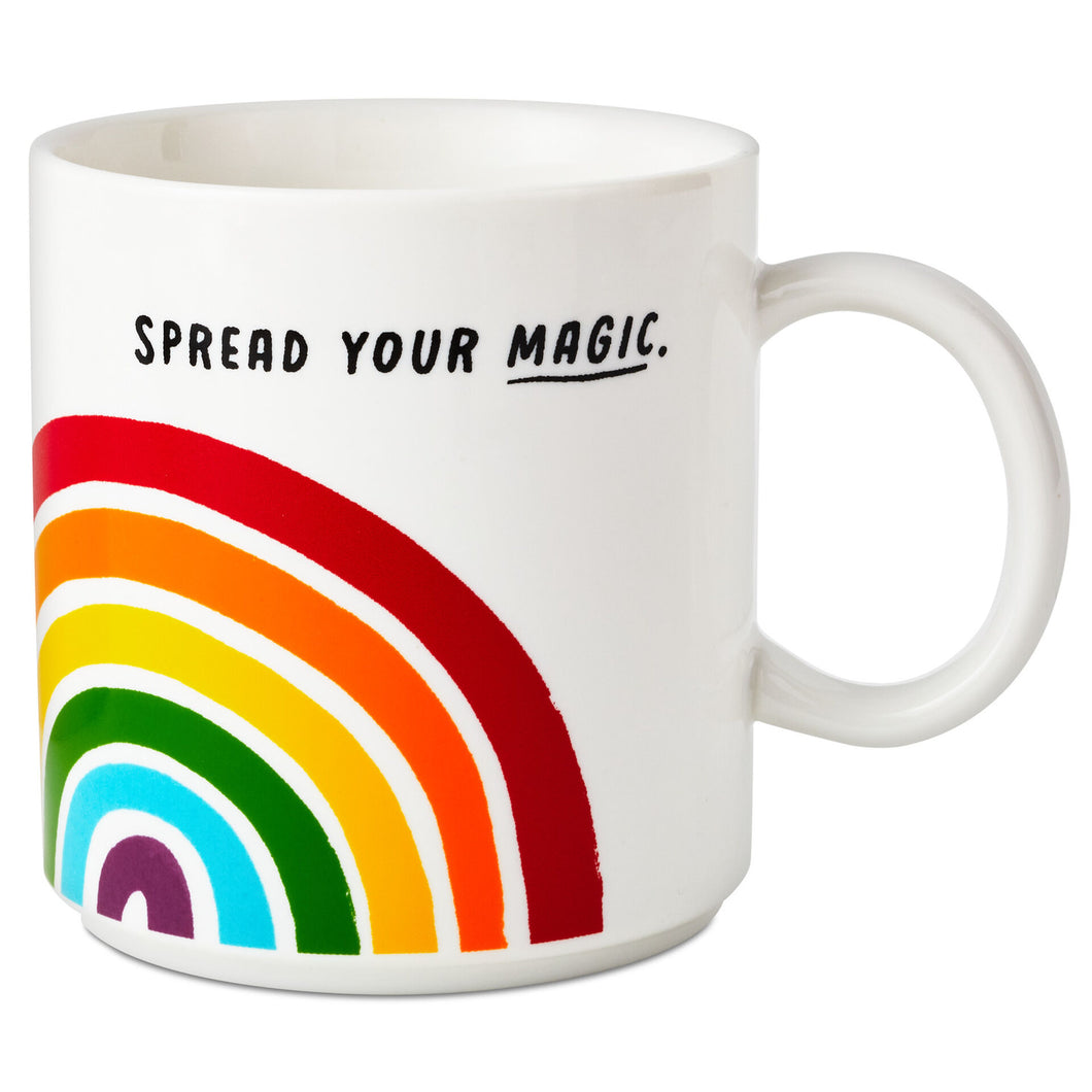 Spread Your Magic Rainbow Ceramic Mug, 14 oz.