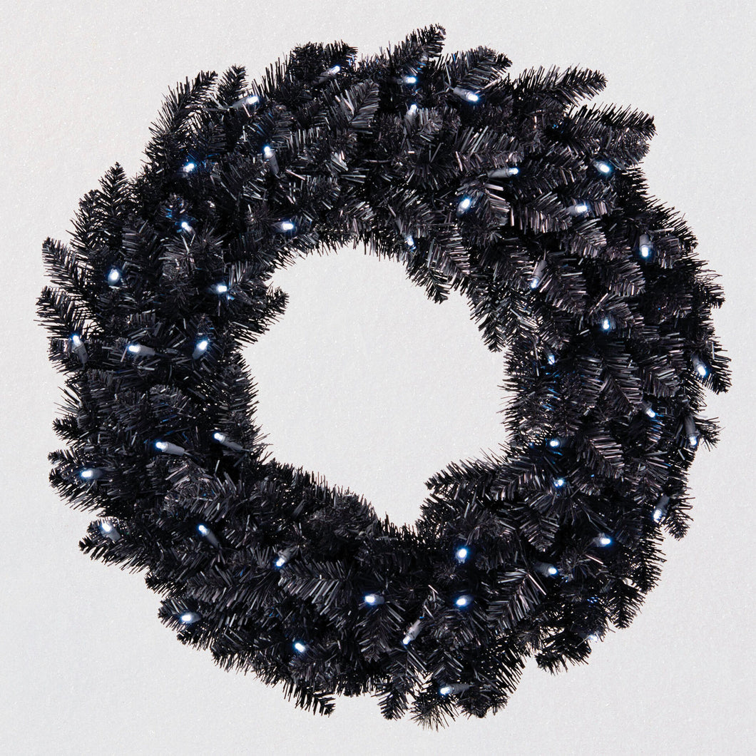 Star Galaxy Black Wreath With Lights, 30