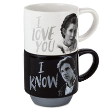 Load image into Gallery viewer, Star Wars™ Han Solo™ and Princess Leia™ Love You Stacking Mugs, Set of 2
