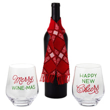 Load image into Gallery viewer, Wine Glasses and Scarf Festive Friend Bundle
