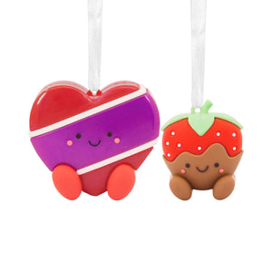 Better Together Strawberry and Chocolate Magnetic Hallmark Ornaments, Set of 2