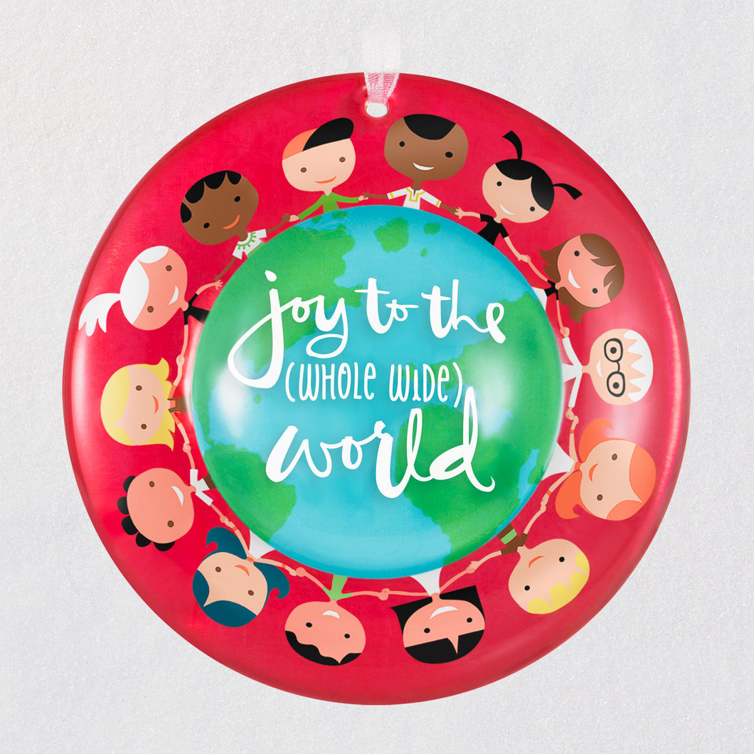 UNICEF Joy to the Whole Wide World Glass Ornament