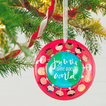 Load image into Gallery viewer, UNICEF Joy to the Whole Wide World Glass Ornament

