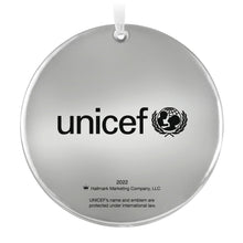 Load image into Gallery viewer, UNICEF Joy to the Whole Wide World Glass Ornament
