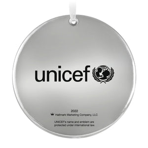 UNICEF Joy to the Whole Wide World Glass Ornament
