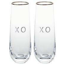 Load image into Gallery viewer, XO Stemless Champagne Flutes, Set of 2
