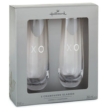 Load image into Gallery viewer, XO Stemless Champagne Flutes, Set of 2
