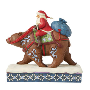 Santa Riding Brown Bear