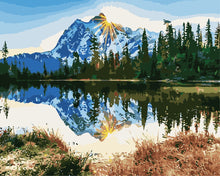 Load image into Gallery viewer, Figured&#39;Art Painting by Numbers - Reflection of mountain on lake Rolled Kit
