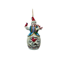 Load image into Gallery viewer, Snowman with Cardinal Ornament
