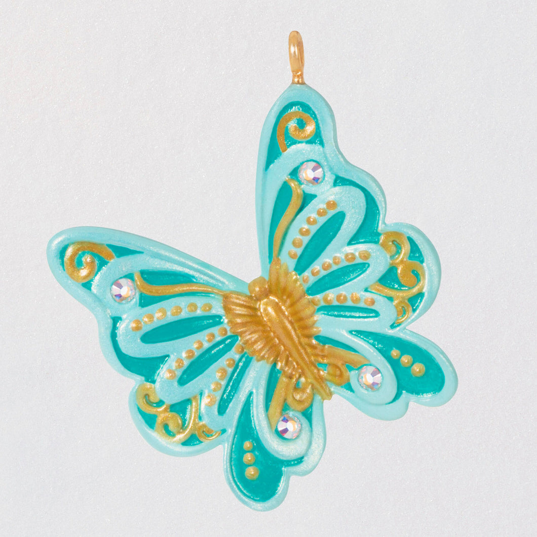 Mini Bitty Blue Butterfly Ornament, 1.2