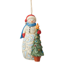 Load image into Gallery viewer, Snowman with Tree Ornament
