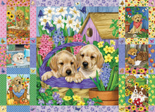 Load image into Gallery viewer, Puppies and Posies Quilt - 1000 Piece Puzzle by Cobble Hill

